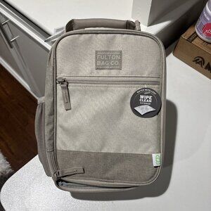 fulton bag co lunch bag, insulated, With Tray Color Tan easy to clean
